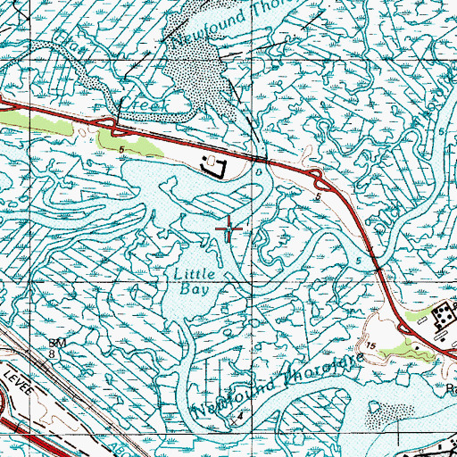 Topographic Map of Newfound Thorofare, NJ