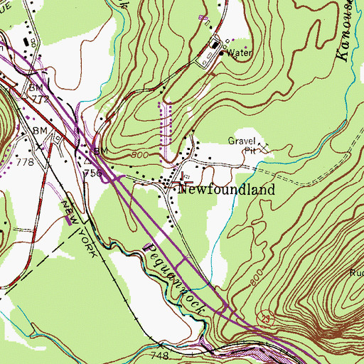 Topographic Map of Newfoundland, NJ