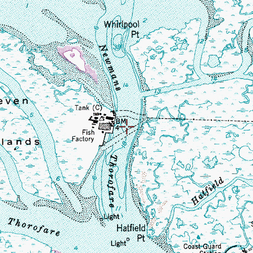 Topographic Map of Newmans Thorofare, NJ