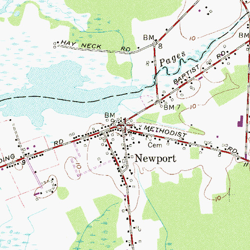Topographic Map of Newport, NJ