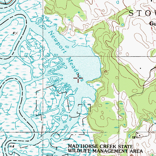 Topographic Map of Newport Meadows, NJ