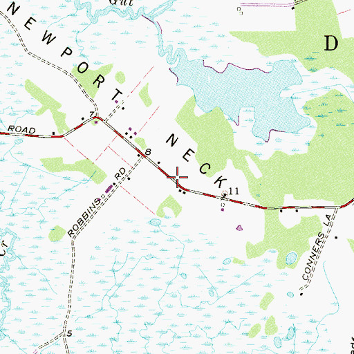 Topographic Map of Newport Neck, NJ