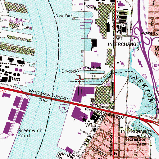 Topographic Map of Newton Creek, NJ