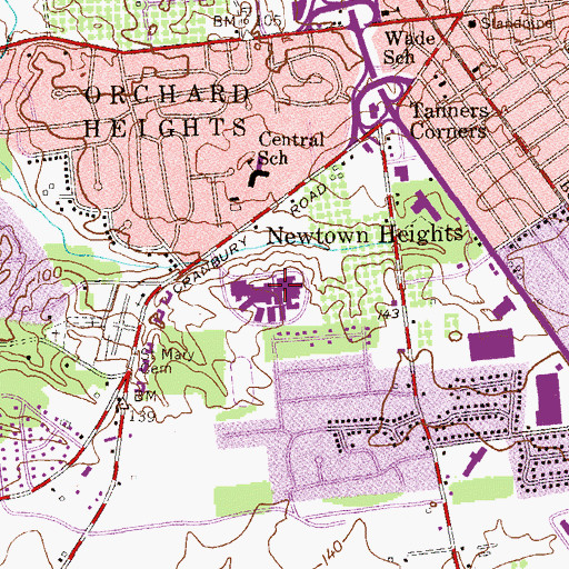 Topographic Map of Newton Heights, NJ