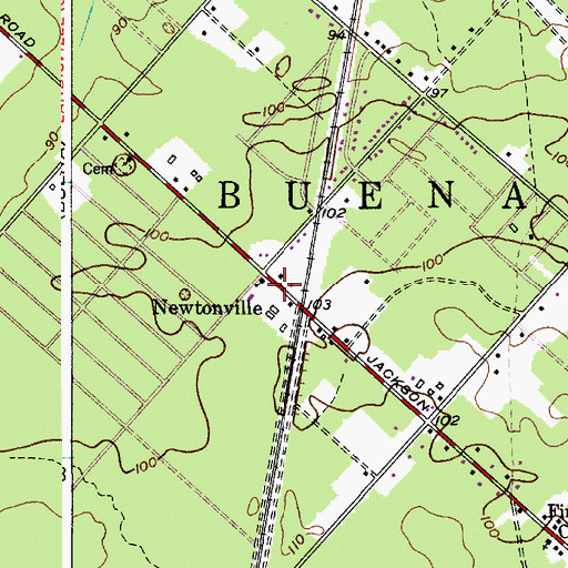 Topographic Map of Newtonville, NJ