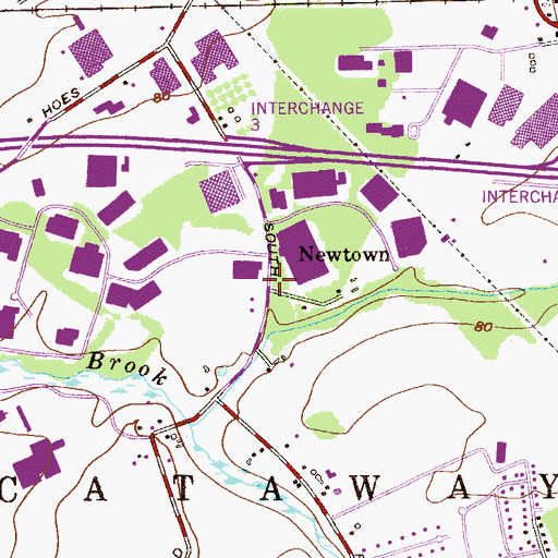 Topographic Map of Newtown, NJ