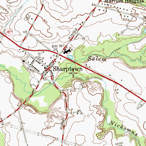 Topographic Map of Nichomus Run, NJ