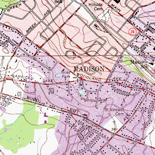 Topographic Map of Niles Park, NJ