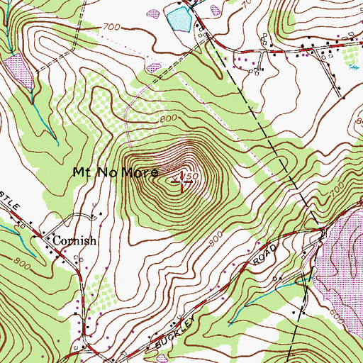 Topographic Map of Mount No More, NJ