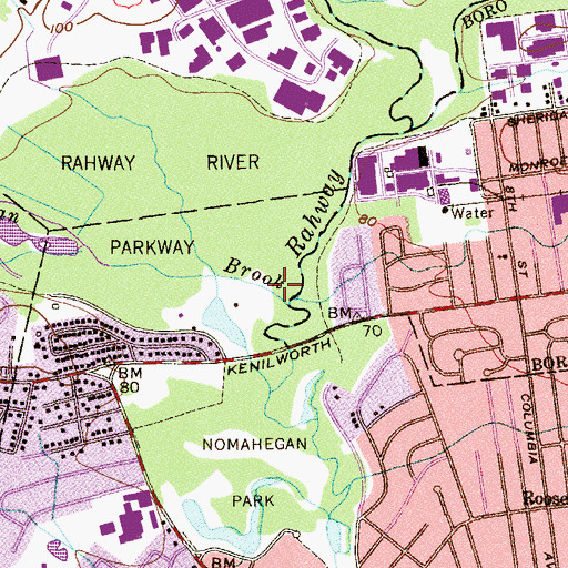 Topographic Map of Nomahegan Brook, NJ