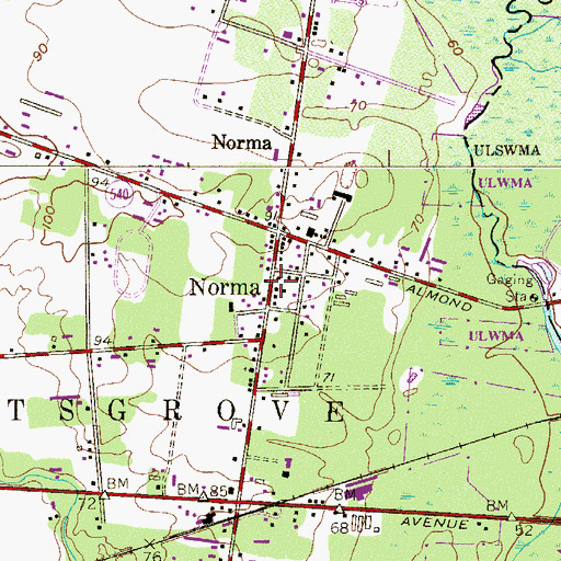 Topographic Map of Norma, NJ