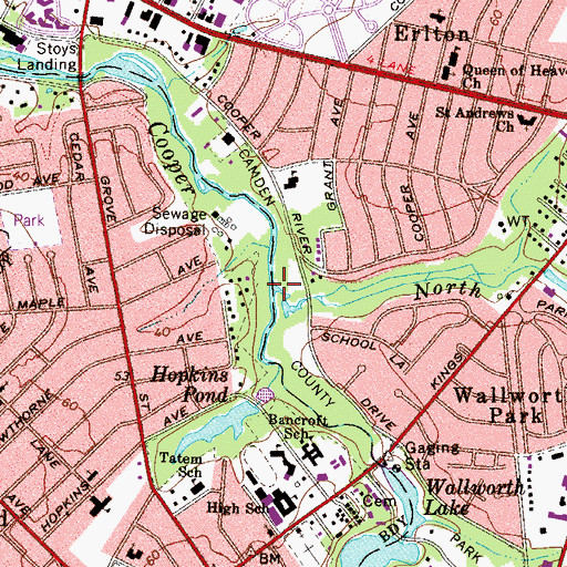 Topographic Map of North Branch Cooper River, NJ