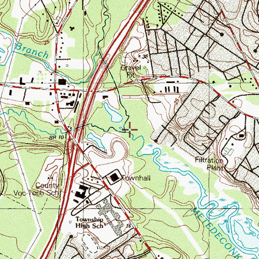 Topographic Map of North Branch Metedeconk River, NJ