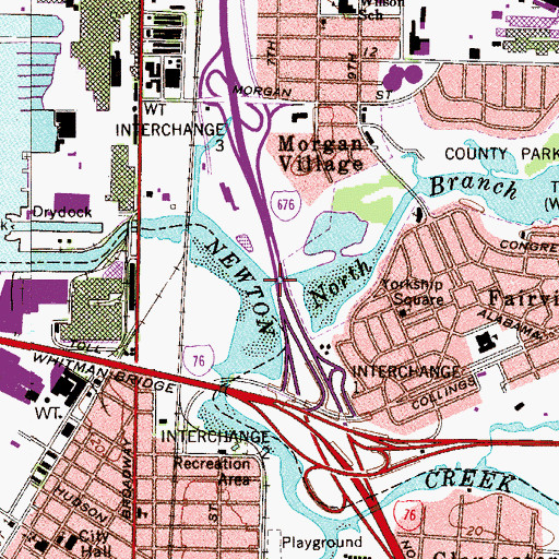 Topographic Map of North Branch Newton Creek, NJ