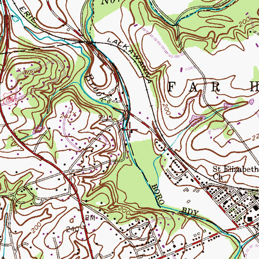 Topographic Map of North Branch Peapack Brook, NJ