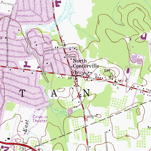 Topographic Map of North Centerville, NJ