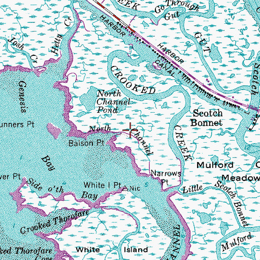 Topographic Map of North Channel, NJ