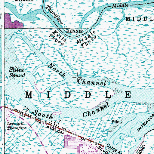 Topographic Map of North Channel, NJ