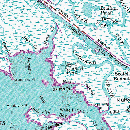 Topographic Map of North Channel Pond, NJ