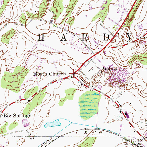 Topographic Map of North Church, NJ