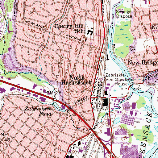 Topographic Map of North Hackensack, NJ