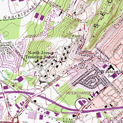 Topographic Map of North Jersey Developmental Center, NJ