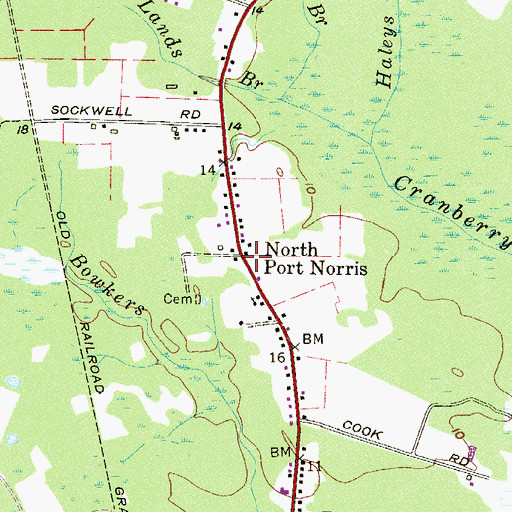 Topographic Map of North Port Norris, NJ