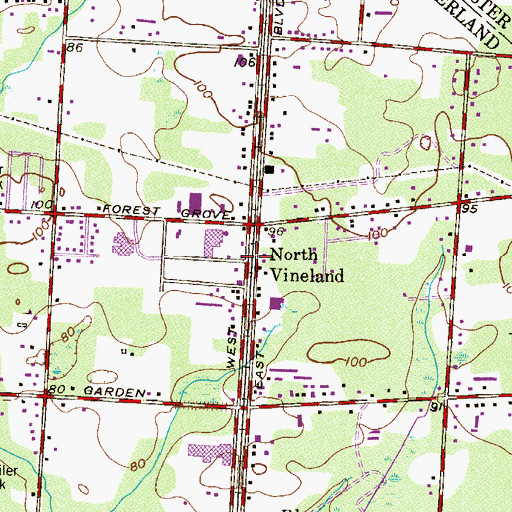 Topographic Map of North School, NJ