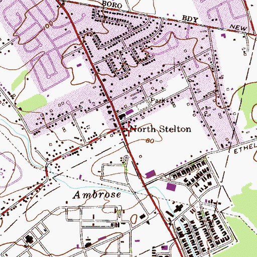 Topographic Map of North Stelton, NJ