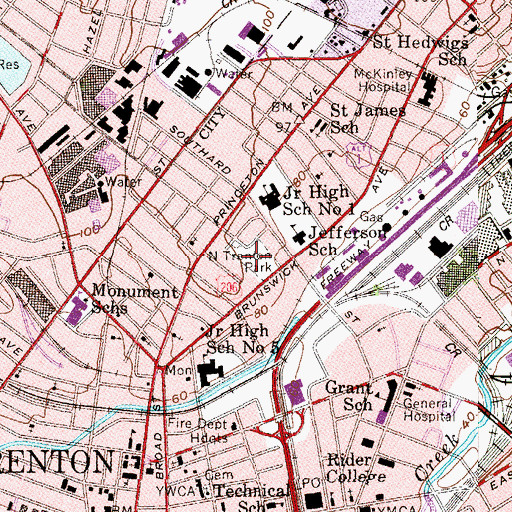 Topographic Map of North Trenton Park, NJ