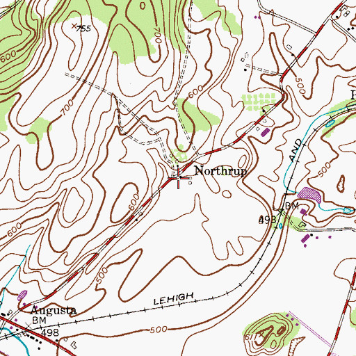 Topographic Map of Northrup, NJ
