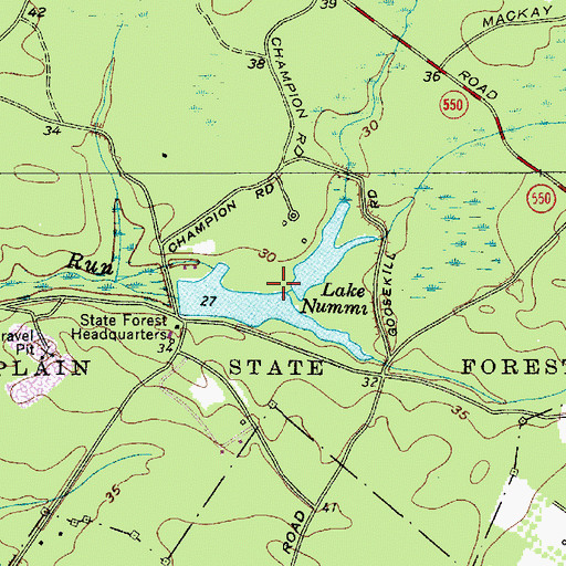 Topographic Map of Lake Nummy, NJ