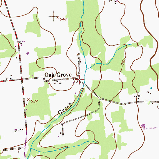 Topographic Map of Oak Grove, NJ