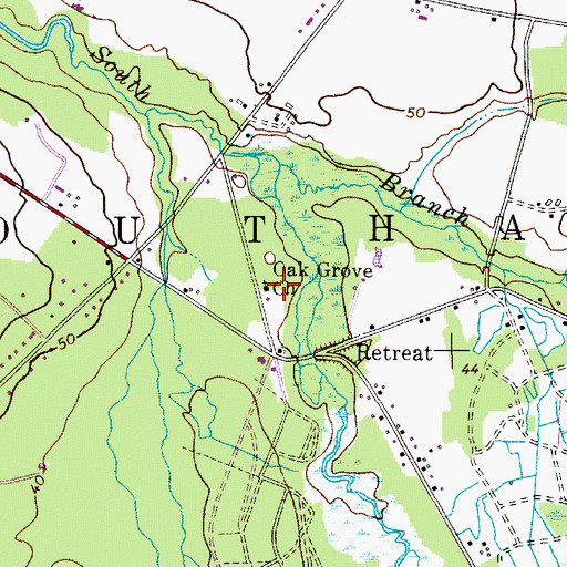 Topographic Map of Oak Grove Church, NJ