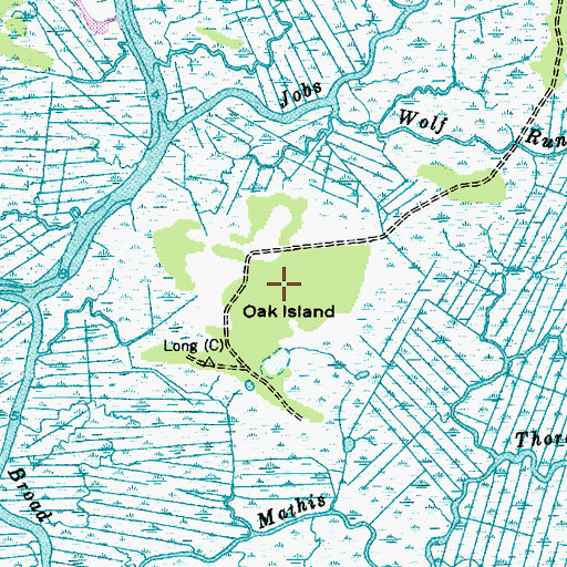 Topographic Map of Oak Island, NJ