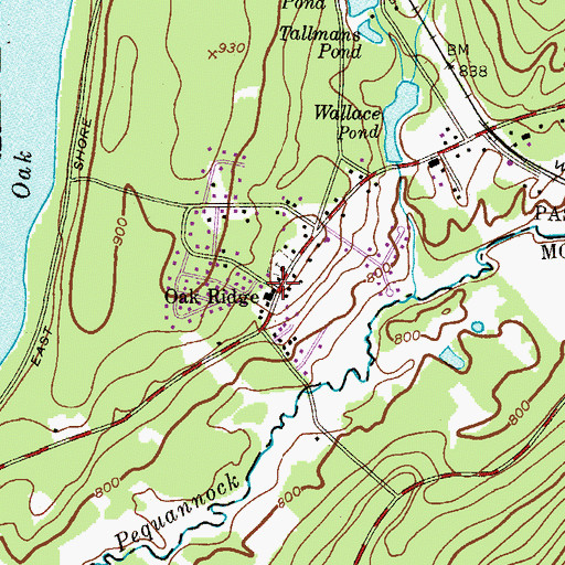 Topographic Map of Oak Ridge, NJ