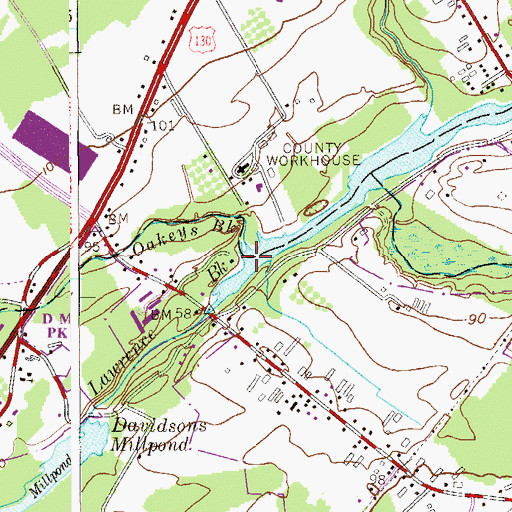 Topographic Map of Oakeys Brook, NJ