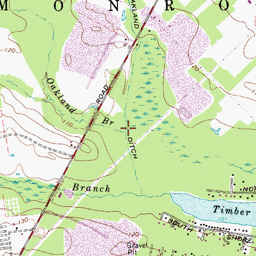 Topographic Map of Oakland Brook, NJ