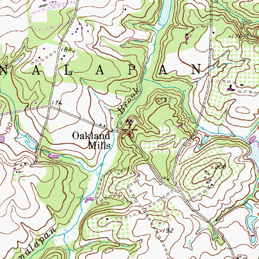 Topographic Map of Oakland Mills, NJ