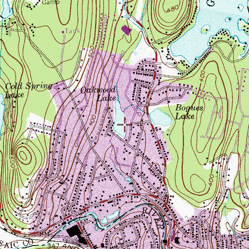 Topographic Map of Oakwood Lake, NJ