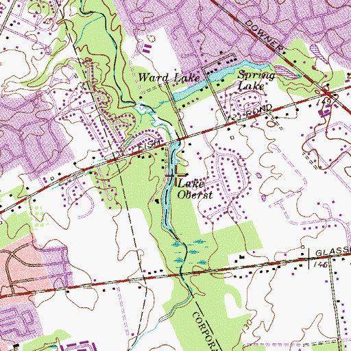 Topographic Map of Lake Oberst, NJ