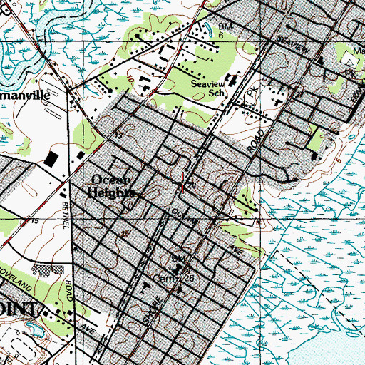 Topographic Map of Ocean Heights, NJ