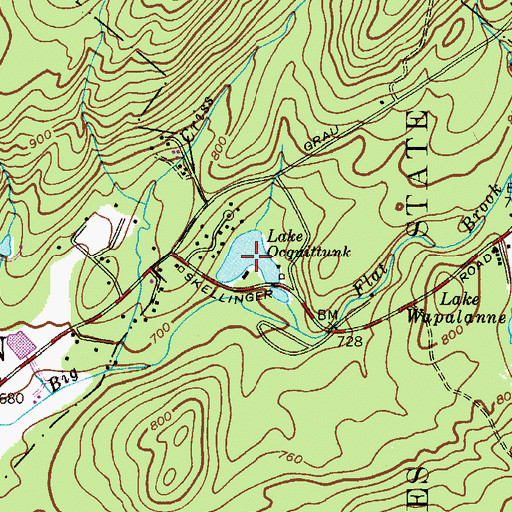 Topographic Map of Lake Ocquittunk, NJ