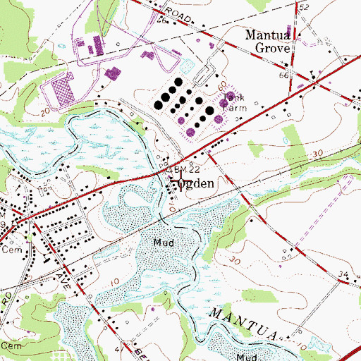 Topographic Map of Ogden, NJ