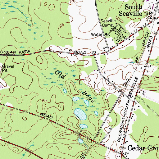Topographic Map of Old Bogs, NJ