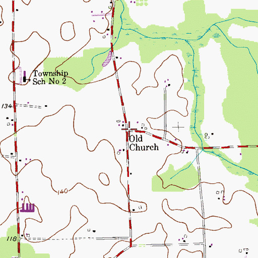 Topographic Map of Old Church, NJ