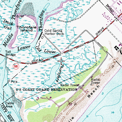 Topographic Map of Old Lower Thorofare, NJ