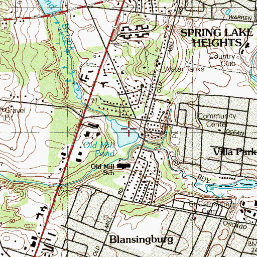 Topographic Map of Old Mill Pond, NJ