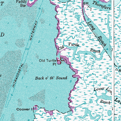 Topographic Map of Old Turtle Point, NJ