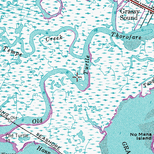 Topographic Map of Old Turtle Thorofare, NJ